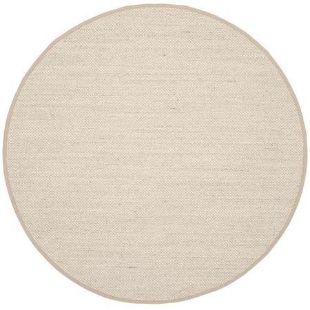 Safavieh 4 x 4 ft. Natural Fiber Power Loomed Rug, Round - Maize & Linen NF143B-4R